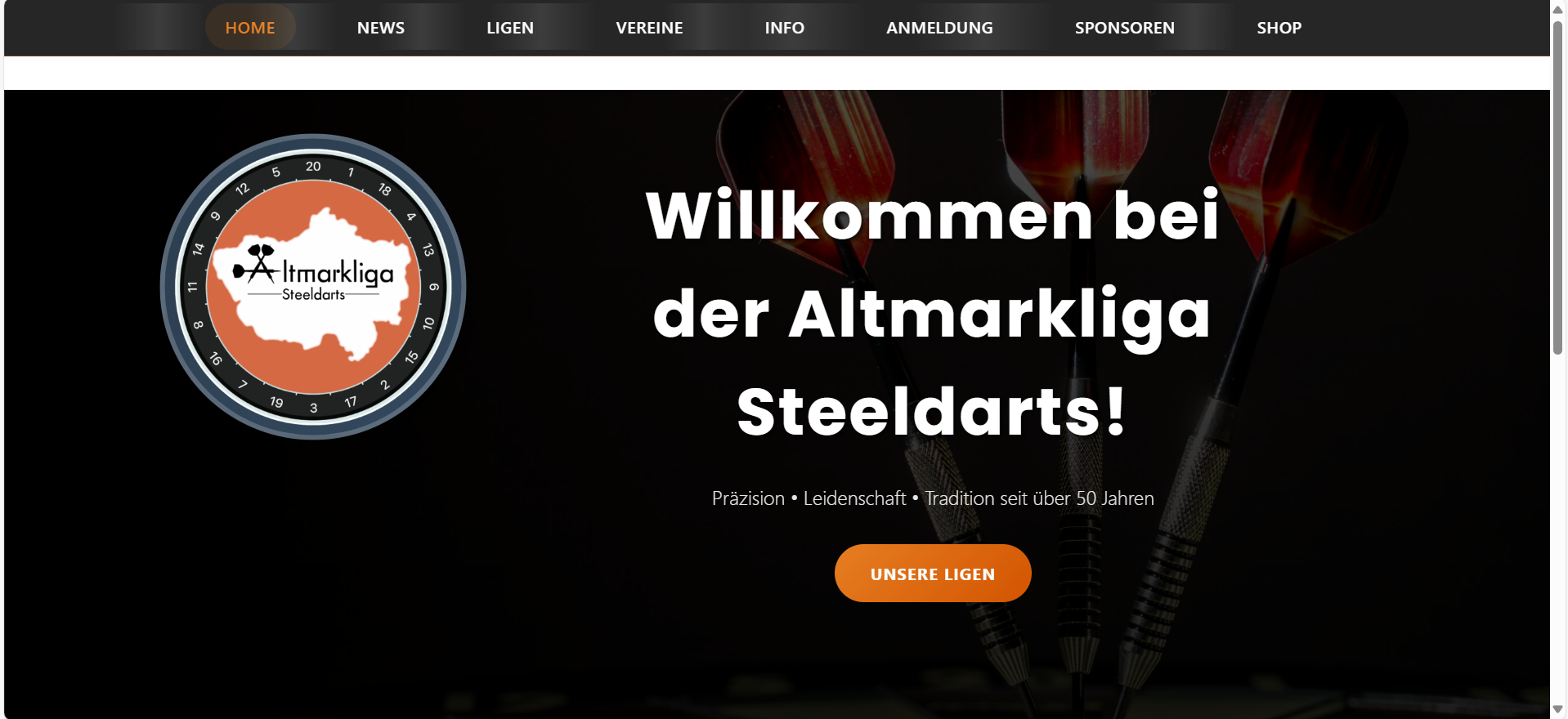 Altmarkliga Steeldarts Website Preview